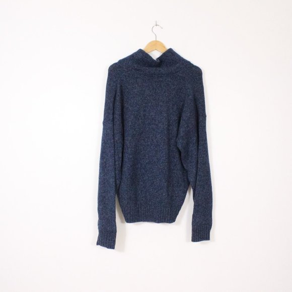 *London Fog Mens Blue Wool Knit Long Sleeve Collared Sweater - Picture 4 of 4